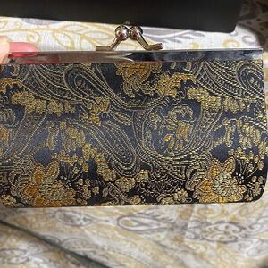Black and Gold Floral Clutch
